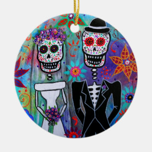 ORNEMENT EN CÉRAMIQUE DIA DE LOS MUERTOS WEDDING