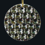 Ornement En Céramique Diamants, élégantes pierres vintages<br><div class="desc">Vieux Hollywood glitz et glamour - diamants élégants, motif en pierres précieuses. Une excellente idée cadeau pour les vacances de Noël, les anniversaires ou juste parce qu'elle est merveilleuse! - Donnez à votre personne préférée cette étiquette de bagage glamour moderne, fabuleuse, tendance, moderne, ludique, glamour! Le texte peut être modifié...</div>
