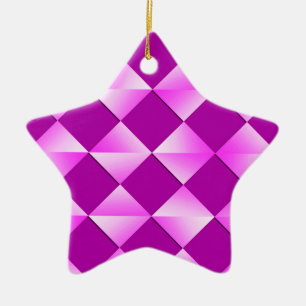 Ornement En Céramique Diamants satinés du milieu du siècle - violet et v