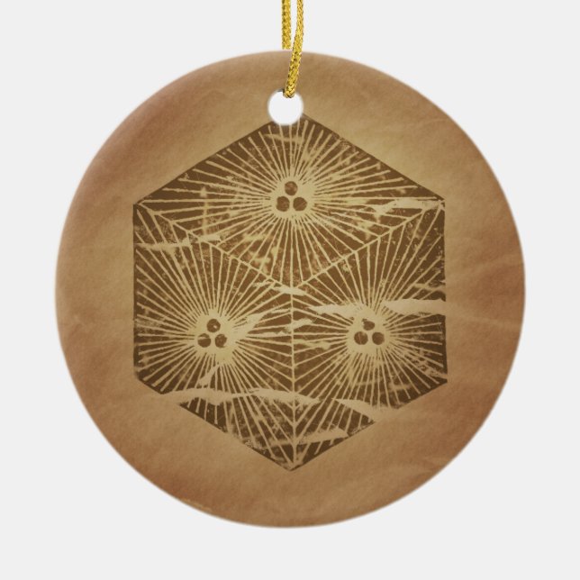 Ornement En Céramique Dice de bonne chance Charmes magiques japonais (Devant)