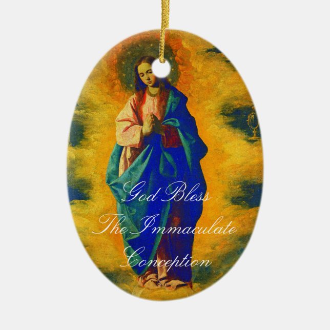 ORNEMENT EN CÉRAMIQUE DIEU BÉNISSE L'IMMACULÉE CONCEPTION (Devant)