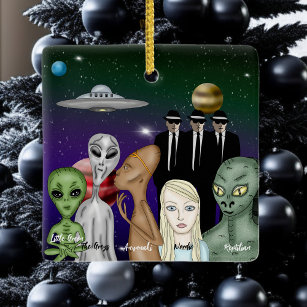 Ornement En Céramique Différentes espèces Aliens, OVNI, Planètes Personn