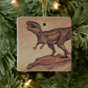 Ornement En Céramique Dinosaures vintage, carnivore Giganotosaurus