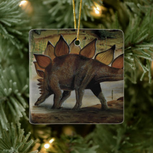 Ornement En Céramique Dinosaures Vintage, Stégosaure, Queue avec des poi