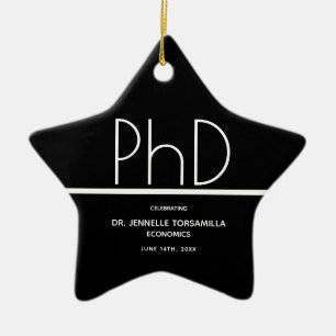 Ornement En Céramique Diplôme de doctorat Noir Keepsaké Graduation