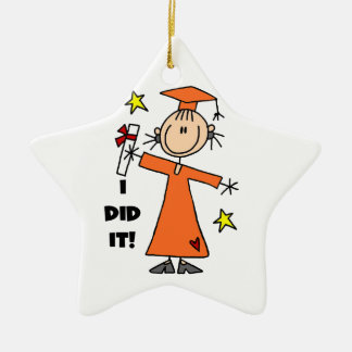 Ornement En Céramique Diplômée de la Figure Orange