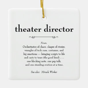 Ornement En Céramique Directeur de théâtre Définition Merci Cadeau