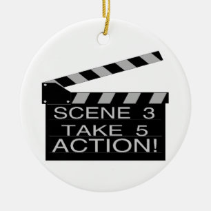 Ornement En Céramique Directeurs Clapboard d'action