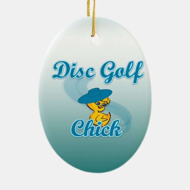 Ornement En Céramique Disc Golf Chick #3 (Dos)
