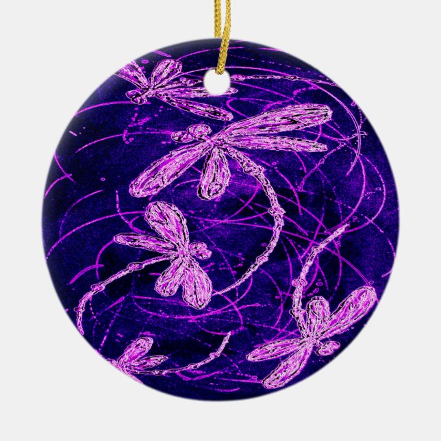 Ornement En Céramique Disque Flit Dragonfly (Devant)