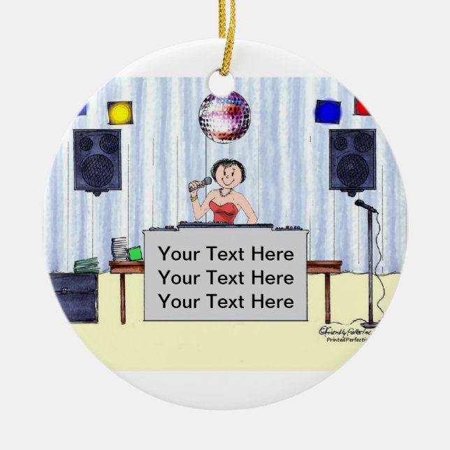 Ornement En Céramique Disque Jockey/MC - Femelle (Devant)