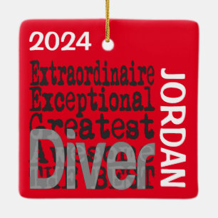 Ornement En Céramique Diver Extraordinaire PERSONNALISÉ
