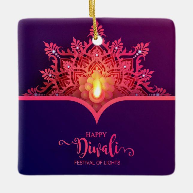 Ornement en céramique Diwali (Devant)