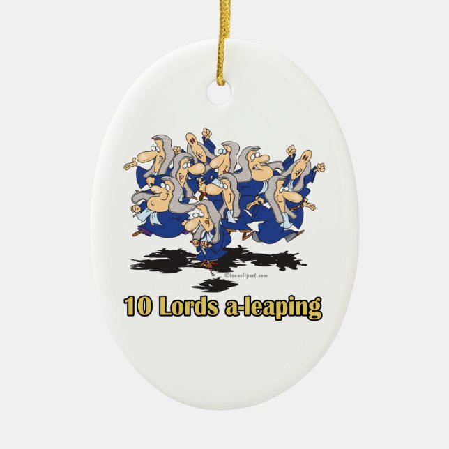 Ornement En Céramique dix seigneurs a-saut 10e jour de noël (Devant)