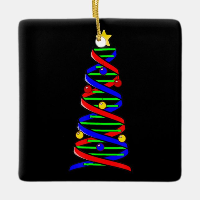 Ornement En Céramique DNA Helix Christmas Tree Life Science Biologie (Devant)