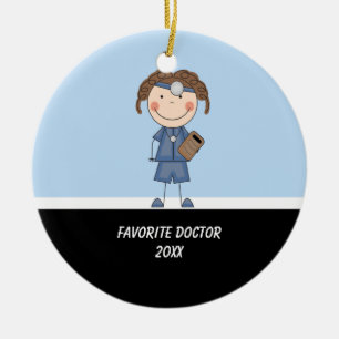Ornement En Céramique Docteur adorable Ornament de fille