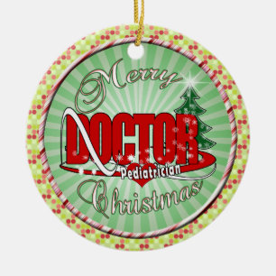 ORNEMENT EN CÉRAMIQUE DOCTEUR JOYEUX NOËL DE PÉDIATRE