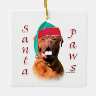 Ornement En Céramique Dogue de Bordeaux Père Noël Paws