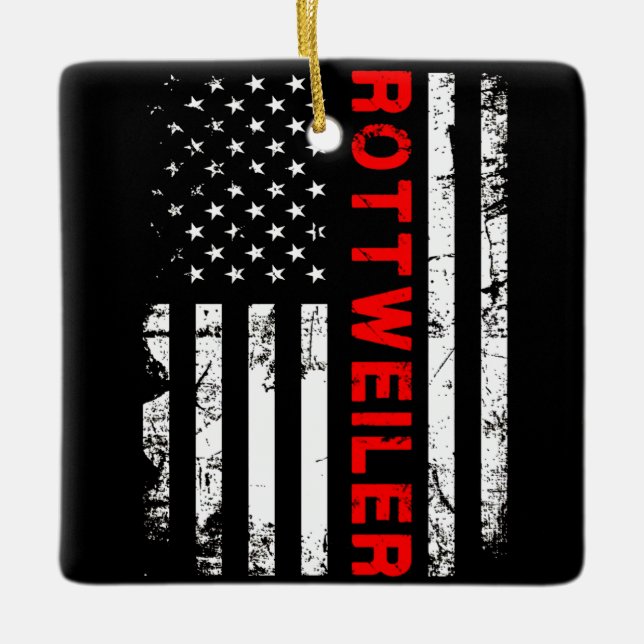 Ornement En Céramique Don de chien | J'aime mon rottweiler (Devant)