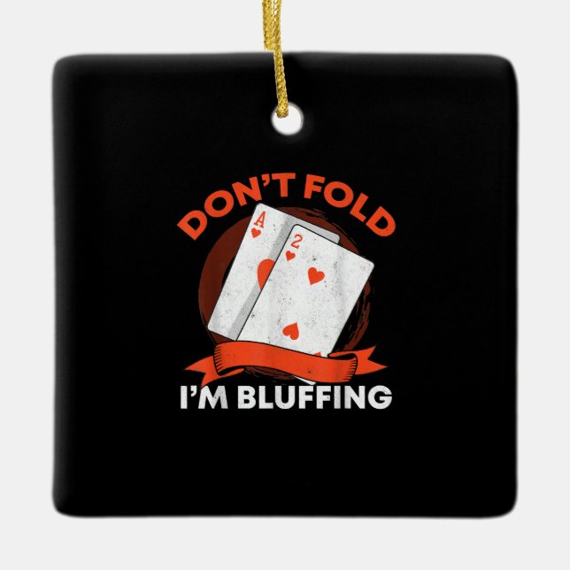 Ornement En Céramique Dont fold Poker (Devant)