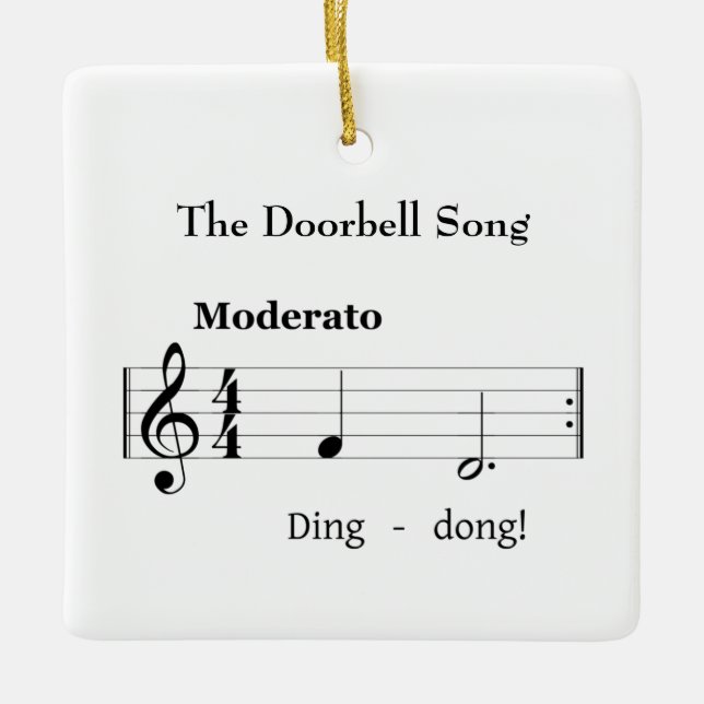 Ornement En Céramique Doorbell Song Chanson Score de musique humoristiqu (Devant)