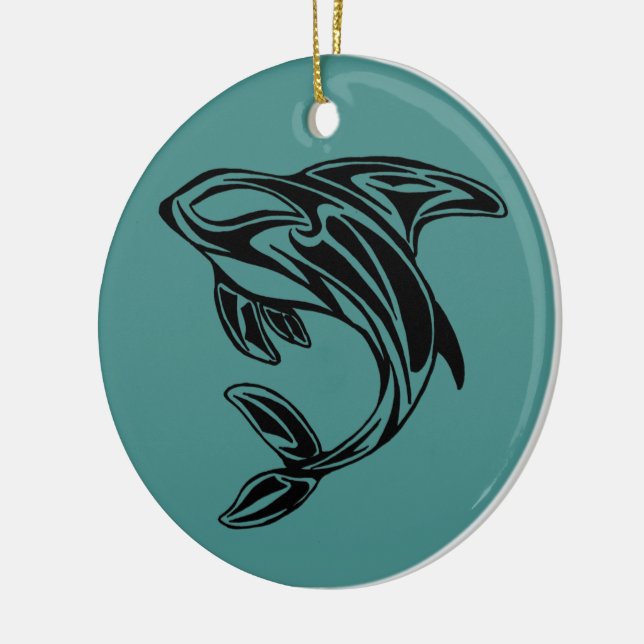 Ornement en céramique d'orque de turquoise (Gauche)