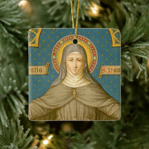 Ornement En Céramique Double image St. Clare d'Assisi (SAU 027)