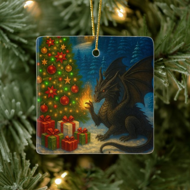 Ornement En Céramique Dragon Christmas Tree Holiday Ceramic Ornament (Arbre)