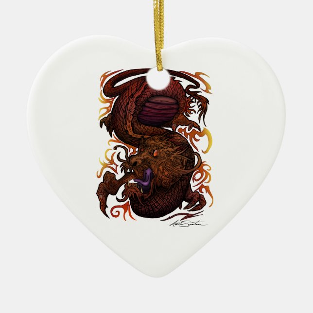 Ornement En Céramique Dragon (conception de signature) (Devant)