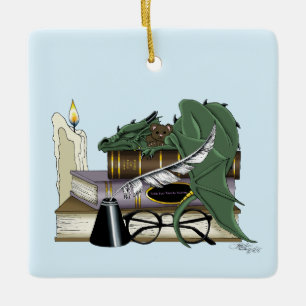Ornement En Céramique Dragon Endormi Fantaisiste Vert Cosy Amateur de Li