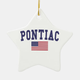 Ornement En Céramique Drapeau américain du Pontiac