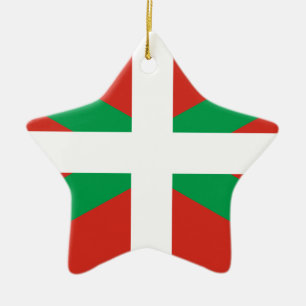 ORNEMENT EN CÉRAMIQUE DRAPEAU BASQUE VASCA D'IKURRIÑA DRAPEAU EUSKADI