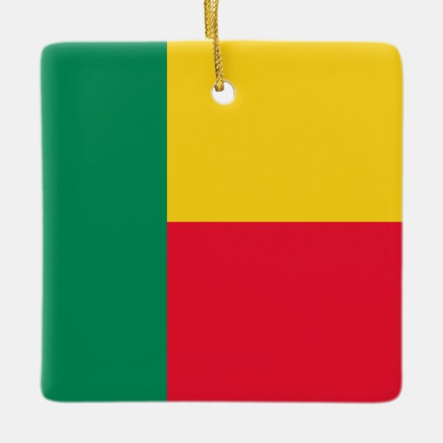Ornement En Céramique Drapeau Bénin (Devant)