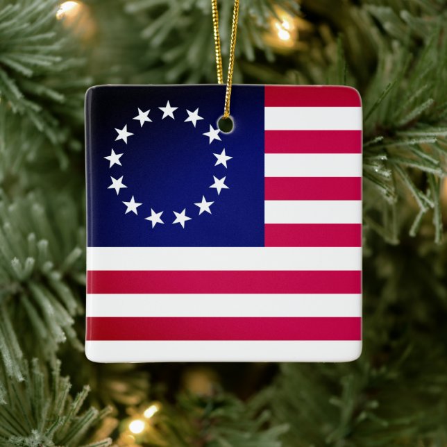 Ornement En Céramique Drapeau Betsy Ross (Arbre)