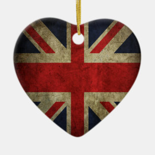 Ornement En Céramique Drapeau britannique antique R-U d'Union Jack