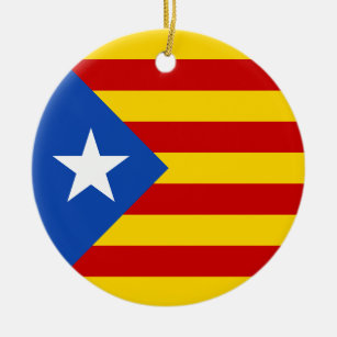 Ornement En Céramique Drapeau catalan de l'indépendance de "L'Estelada