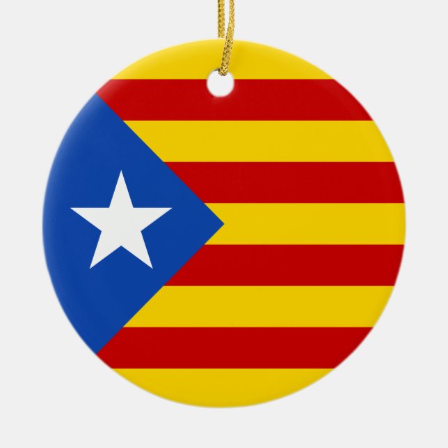 Ornement En Céramique Drapeau catalan de l'indépendance de "L'Estelada (Devant)