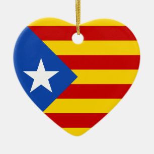 Ornement En Céramique Drapeau catalan de l'indépendance de "L'Estelada