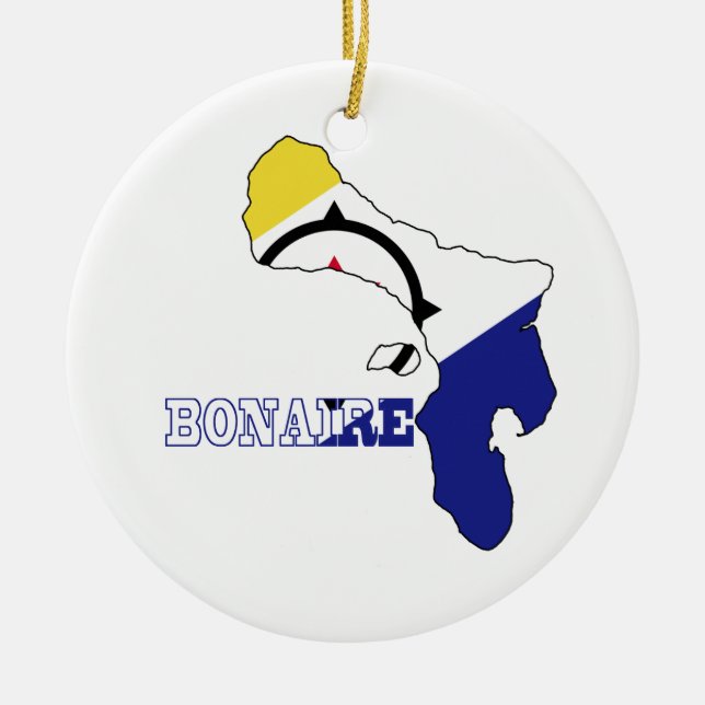 Ornement En Céramique Drapeau dans la carte de Bonaire (Devant)