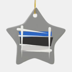 Ornement En Céramique Drapeau de brosse de l'Estonie