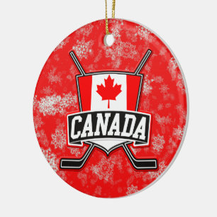 Ornement En Céramique Drapeau de Canadien d'ornement d'arbre de Noël