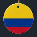 Ornement En Céramique Drapeau de Columbia, République de Colombie<br><div class="desc">La Colombie, officiellement la République de Colombie, est un pays situé dans le nord-ouest de l'Amérique du Sud, bordé au nord-ouest par le Panama, à l'est par le Venezuela et le Brésil, au sud par l'Equateur et le Pérou, et partage des limites maritimes avec le Costa Rica, le Nicaragua, le...</div>