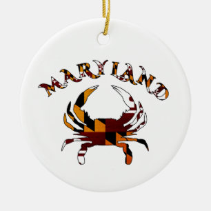 Ornement En Céramique Drapeau de crabe du Maryland