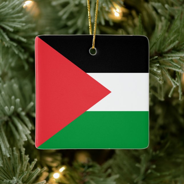 Ornement En Céramique Drapeau de l'État de Palestine (Arbre)