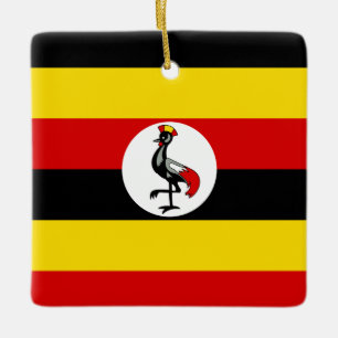Ornement En Céramique Drapeau de l'Ouganda