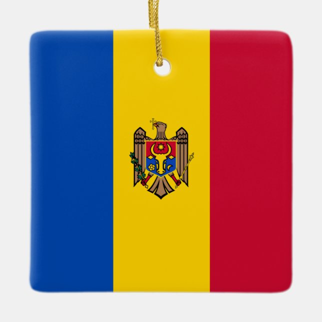 Ornement En Céramique Drapeau de Moldova (Devant)