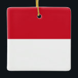 Ornement En Céramique Drapeau de Monaco<br><div class="desc">Produits World Flag personnalisables - N'hésitez pas à ajouter votre propre texte.</div>