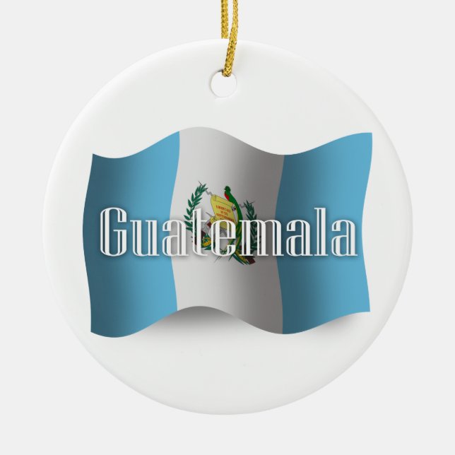 Ornement En Céramique Drapeau de ondulation du Guatemala (Devant)