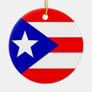 Ornement En Céramique Drapeau de Porto Rico