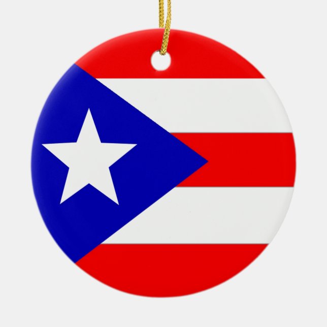 Ornement En Céramique Drapeau de Porto Rico (Devant)